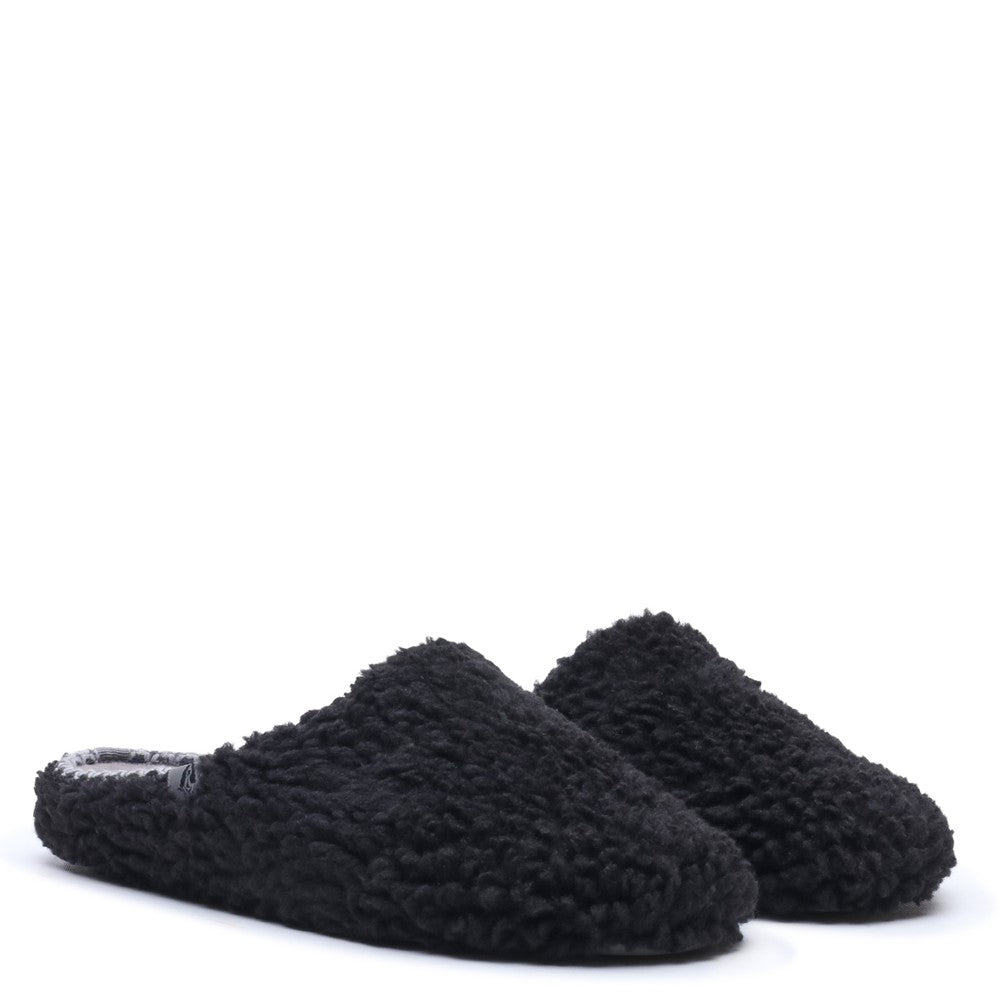 Classic Mens Slippers Black Hush Puppies Good Teddy Slipper