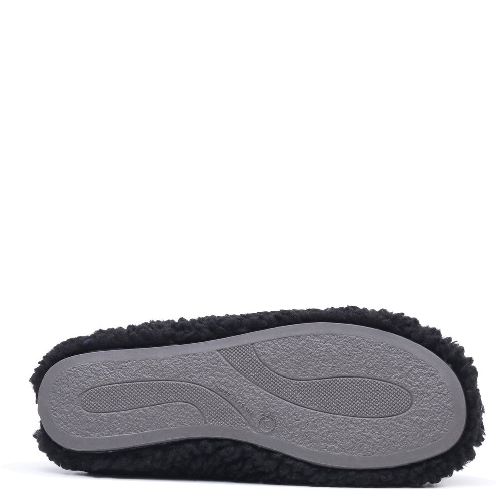 Classic Mens Slippers Black Hush Puppies Good Teddy Slipper