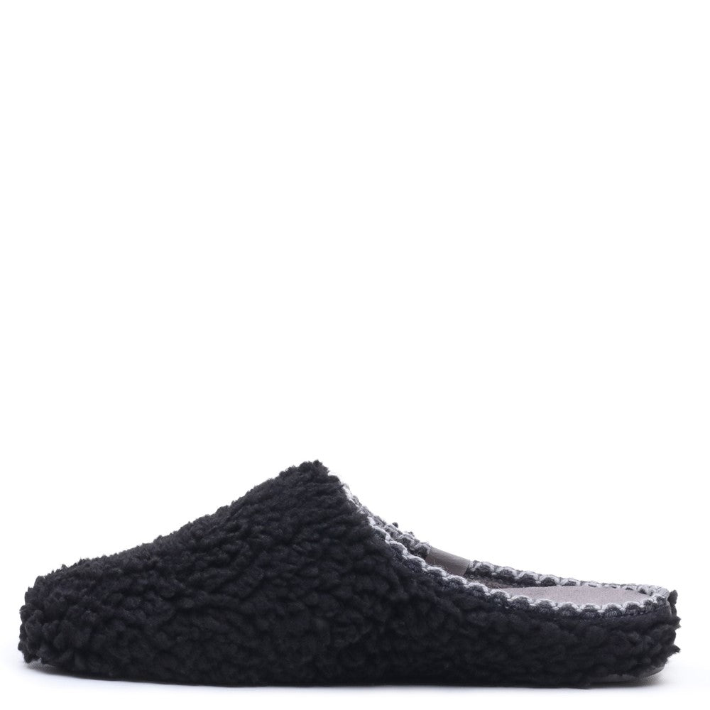 Classic Mens Slippers Black Hush Puppies Good Teddy Slipper