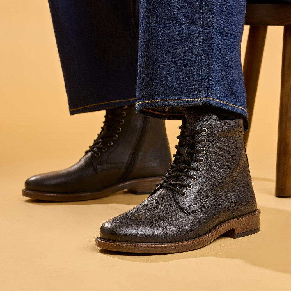 Mens Boots Black Hush Puppies Irwin Boot