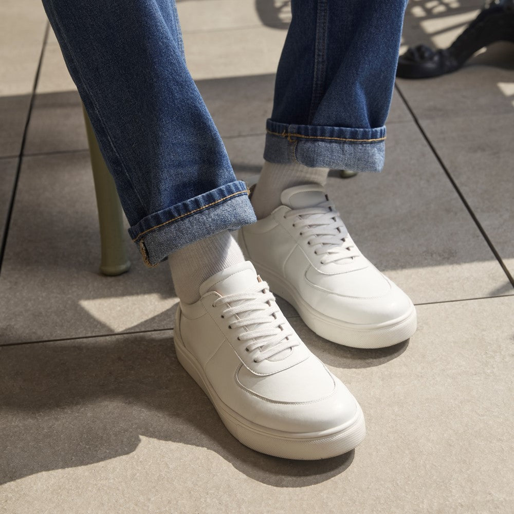 Mens Sports White Hush Puppies Ciro Trainer