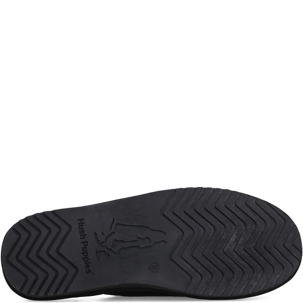 Classic Mens Slippers Black Hush Puppies Coady Cord Slipper