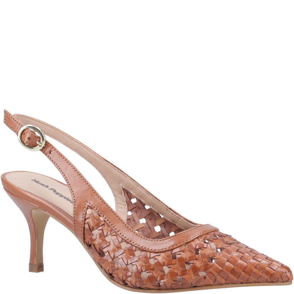 Ladies Heels Tan Hush Puppies DALIA KITTEN HEEL