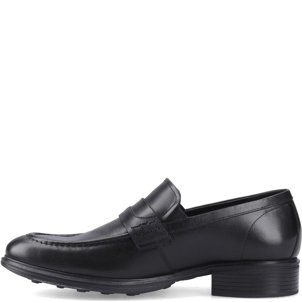 Mens Formal Slip On Shoes Black Hush Puppies Lewis Penny Loafer