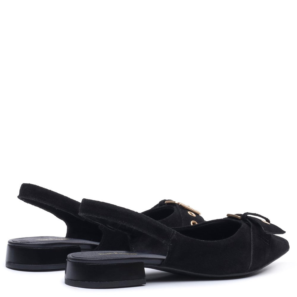 Slip On Ladies Shoes Black Hush Puppies VESPER SLINGBACK