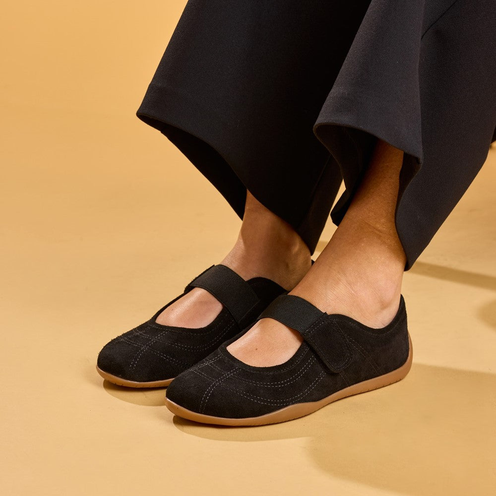 Ballerinas Black Hush Puppies Juno Suede Sneakerina