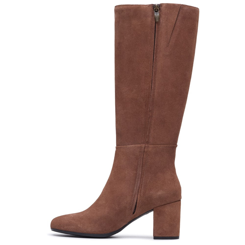 Ladies Long Boots Mocha Hush Puppies Oprah Suede Long Boot