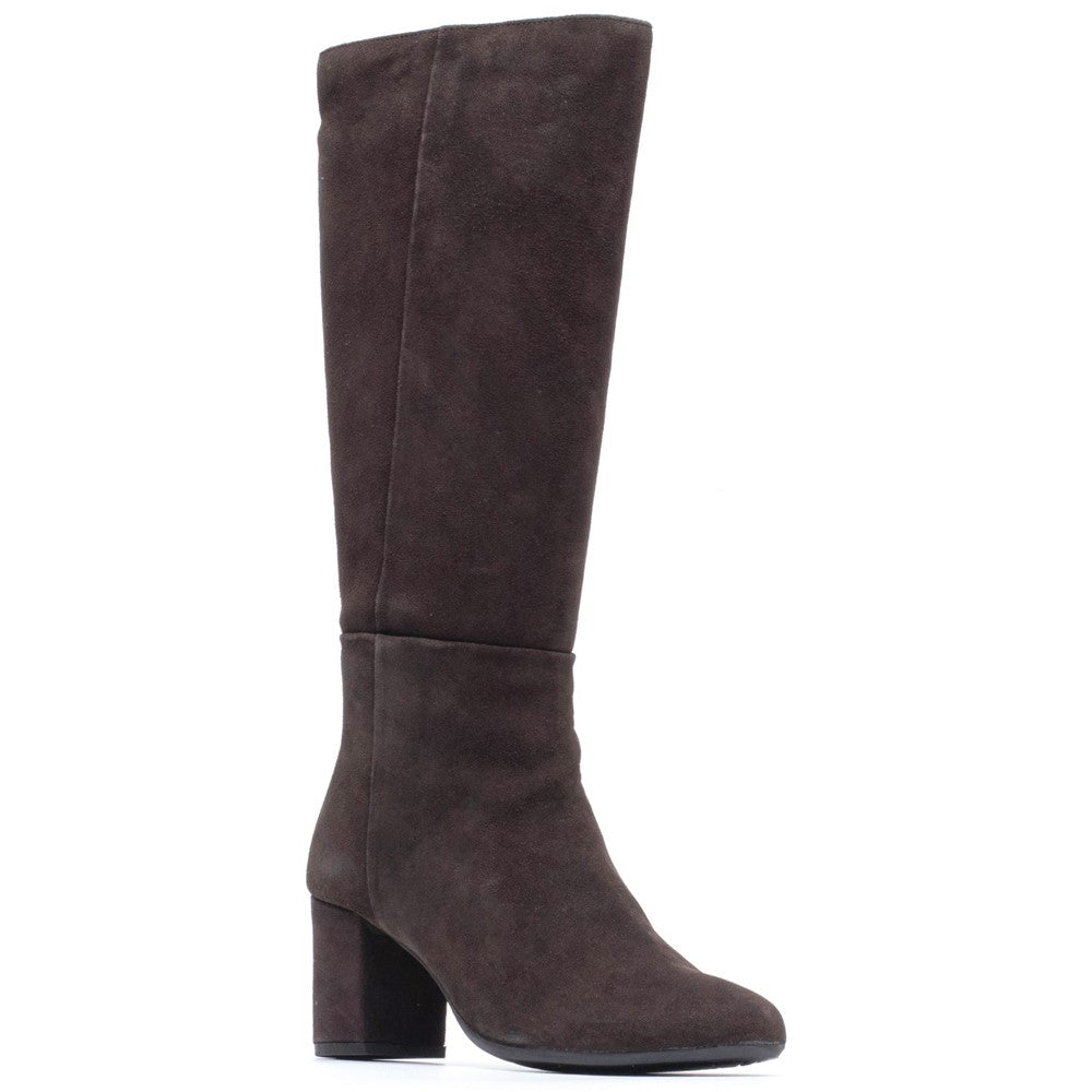 Ladies Long Boots Chocolate Hush Puppies Oprah Suede Long Boot