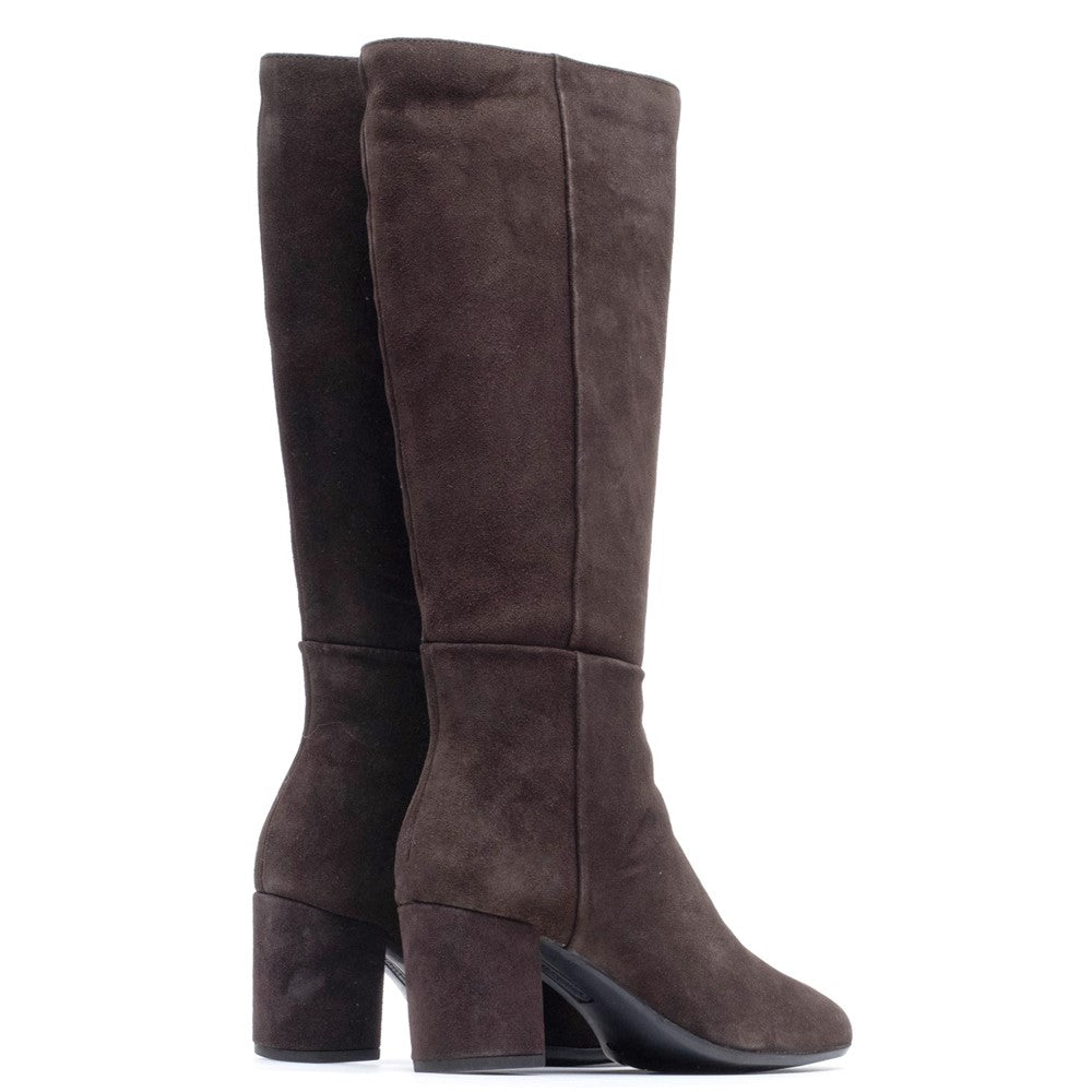 Ladies Long Boots Chocolate Hush Puppies Oprah Suede Long Boot