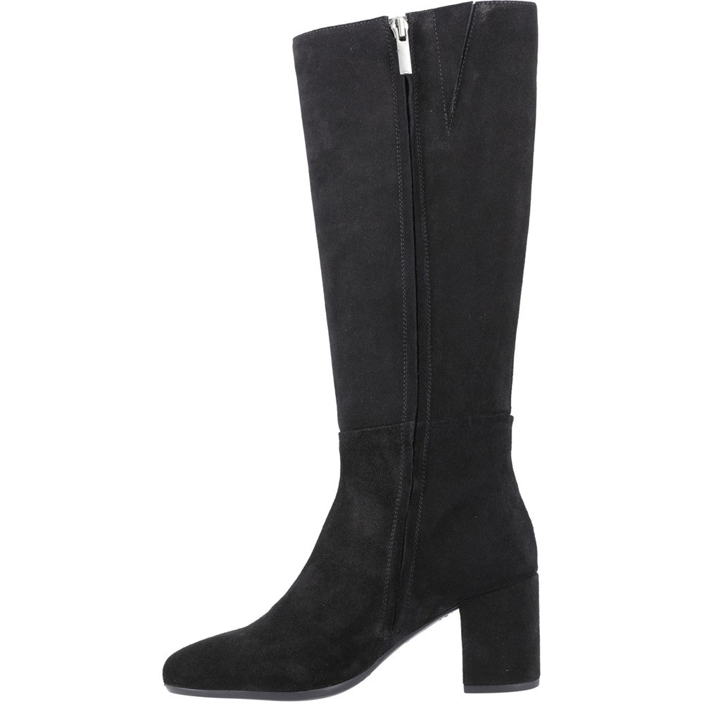 Ladies Long Boots Black Hush Puppies Oprah Suede Long Boot