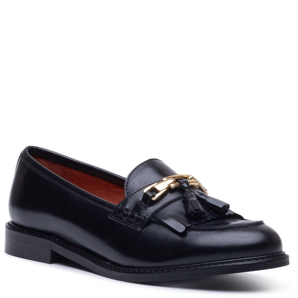 Slip On Ladies Shoes Black Hush Puppies DENISE SNAFFLE LOAFER