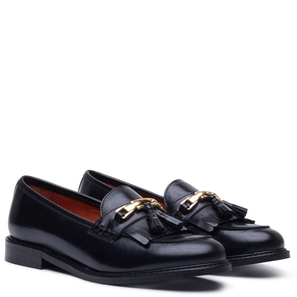 Slip On Ladies Shoes Black Hush Puppies DENISE SNAFFLE LOAFER