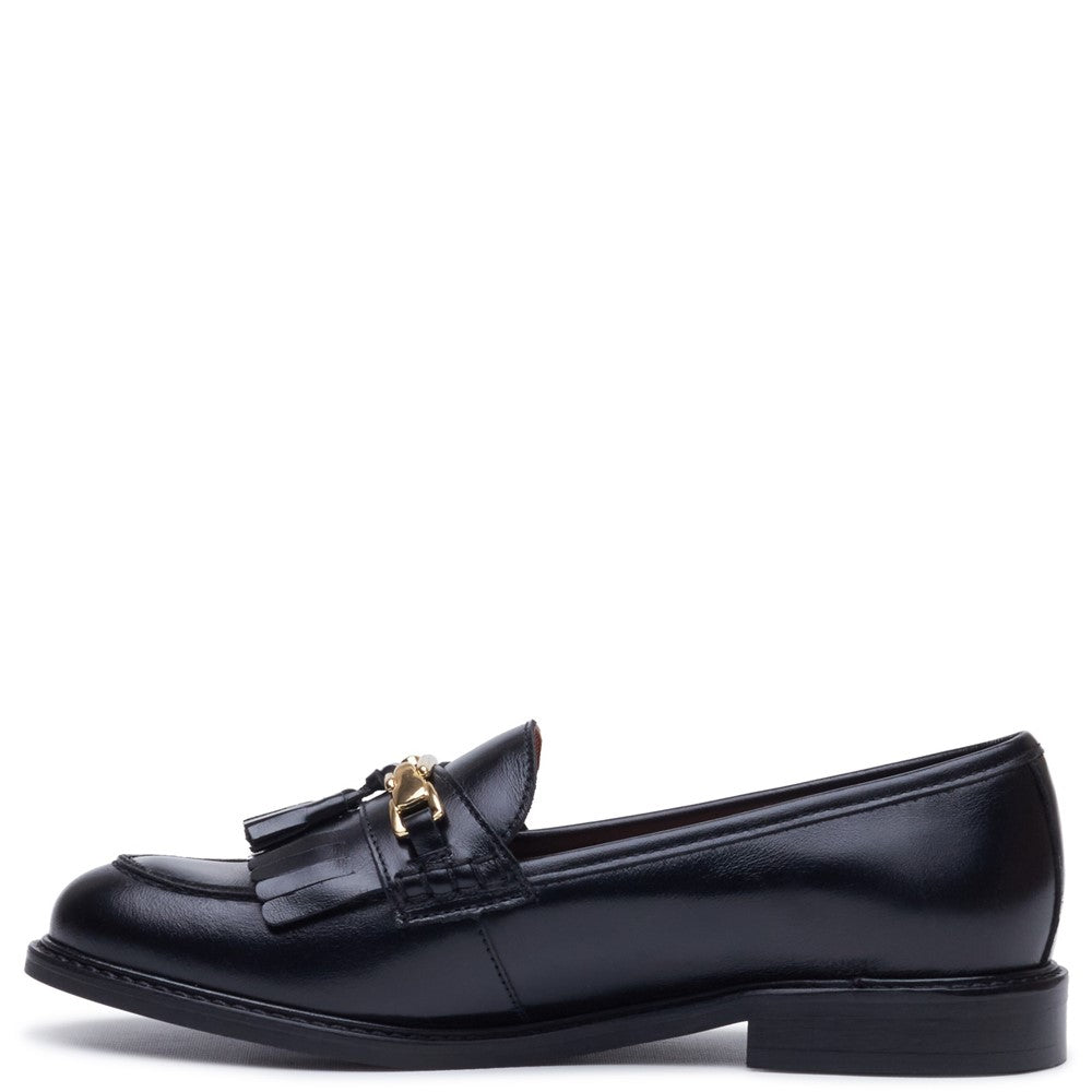 Slip On Ladies Shoes Black Hush Puppies DENISE SNAFFLE LOAFER