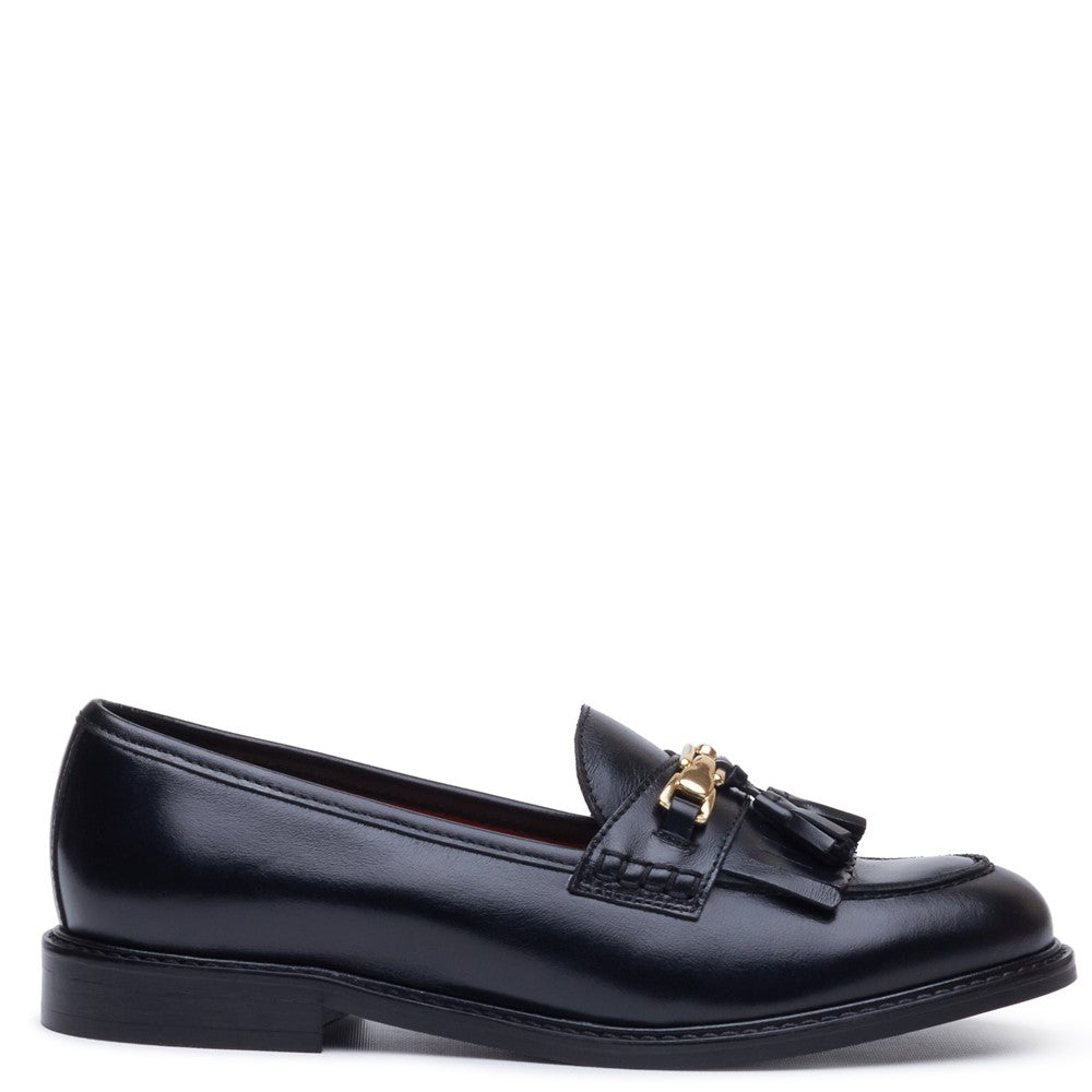 Slip On Ladies Shoes Black Hush Puppies DENISE SNAFFLE LOAFER