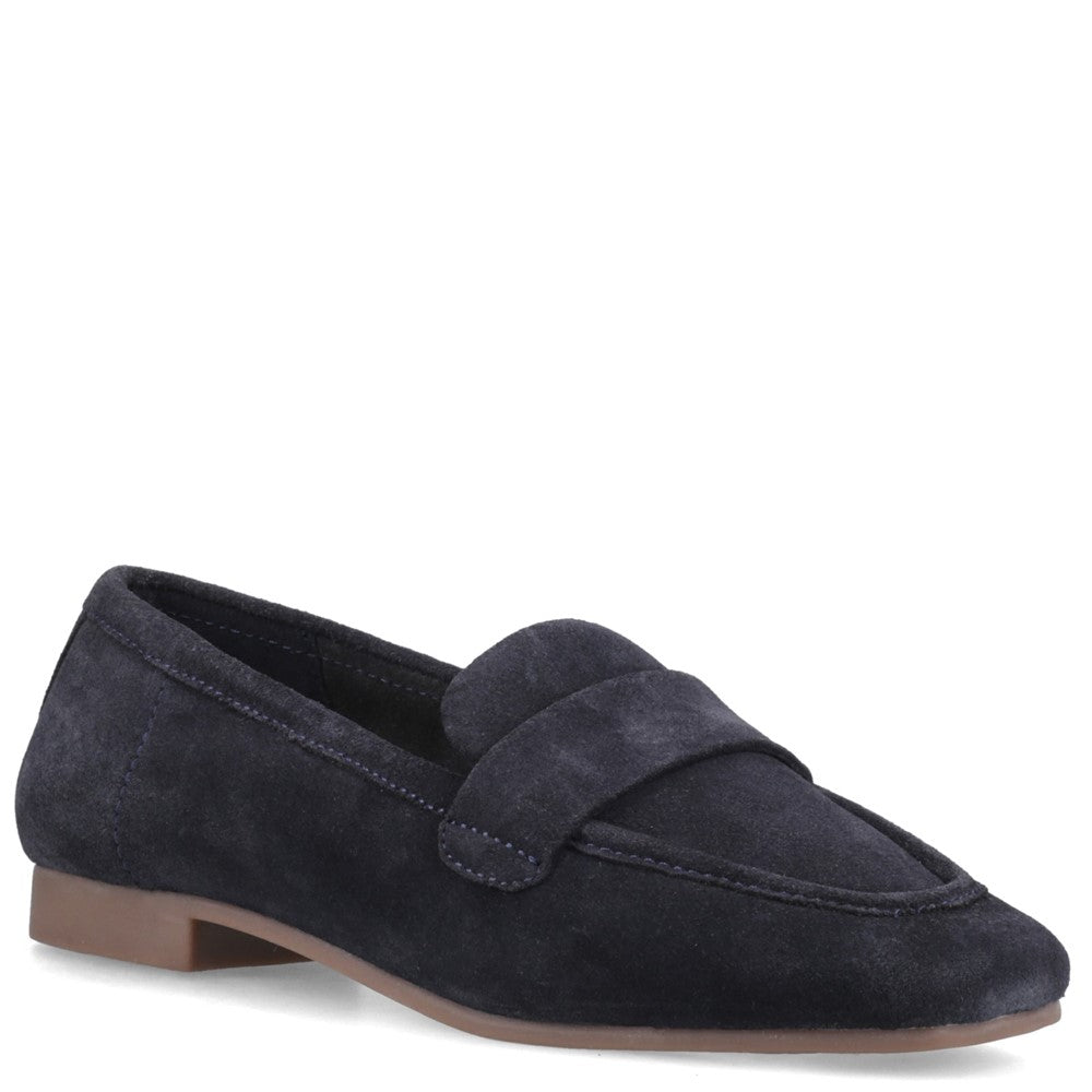 Slip On Ladies Shoes Navy Hush Puppies Sutton Suede Loafer