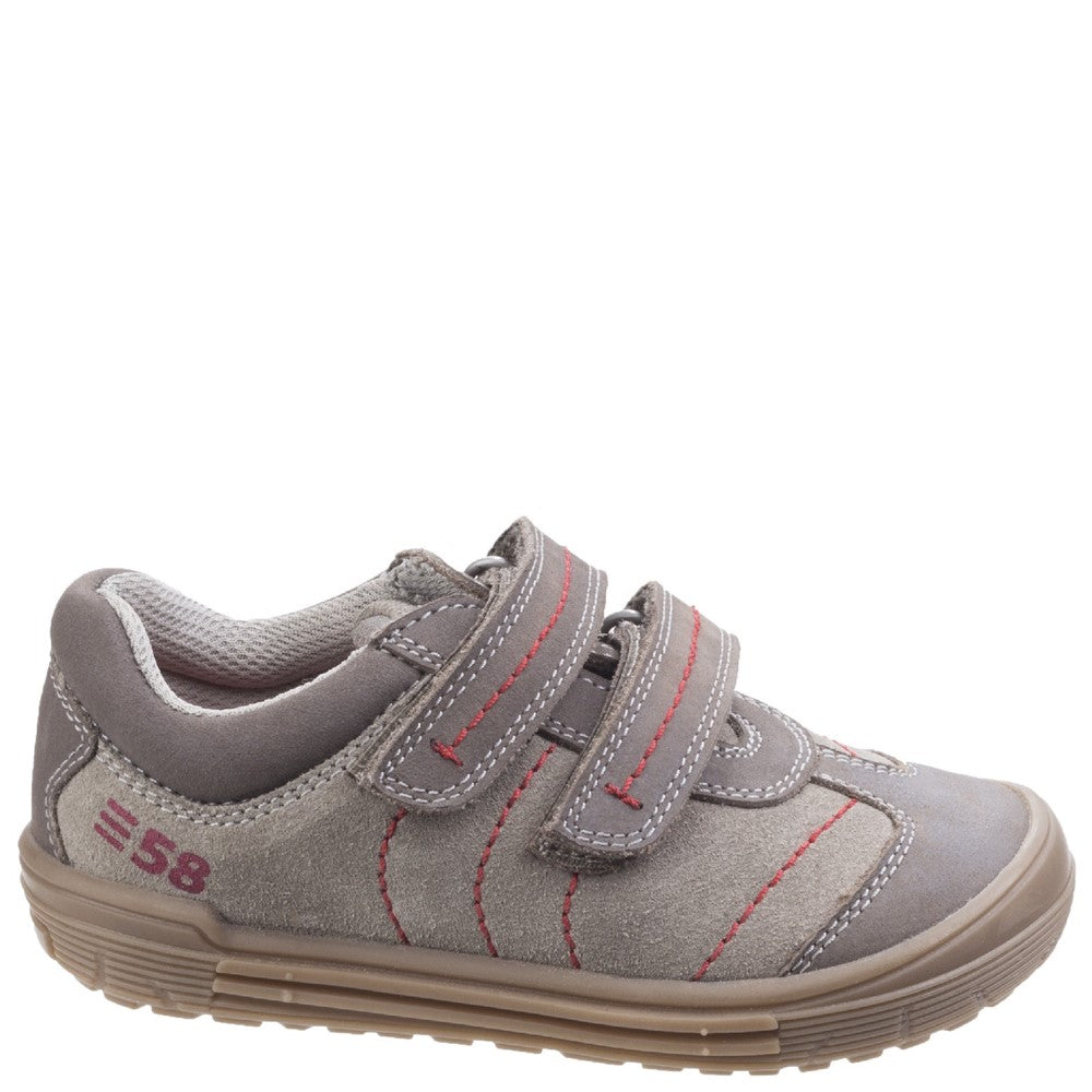 BOYS SUMMER Taupe Hush Puppies Finn Touch Fastening Shoe