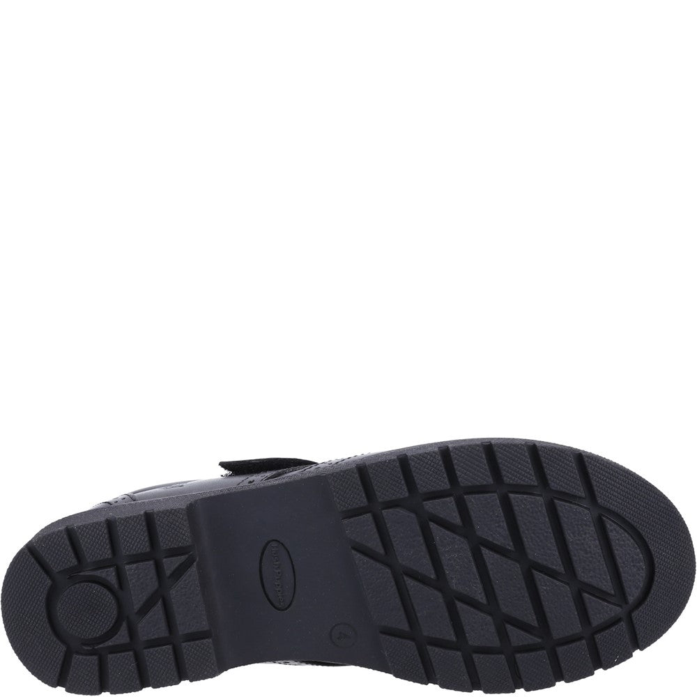 Girls BTS Black Hush Puppies Rhiannon Junior School Shoe