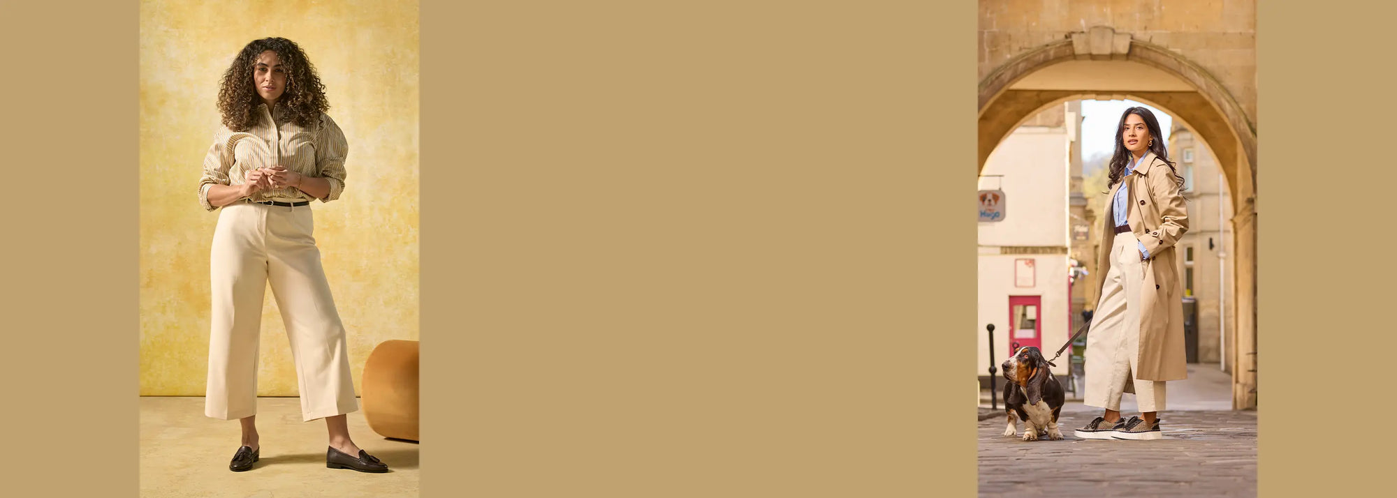 Two women wearing Hush Puppies workwear styles.