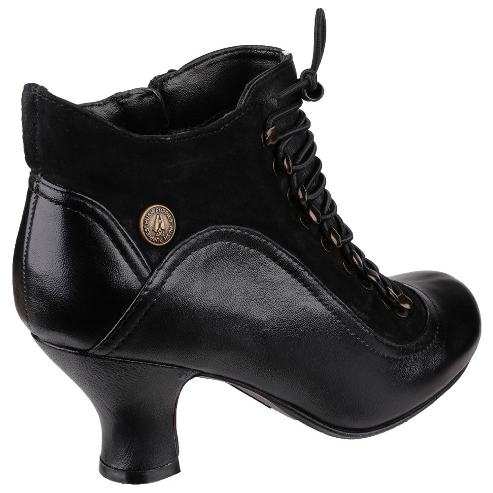 Ladies Ankle Boots Black Hush Puppies Vivianna Heeled Boot