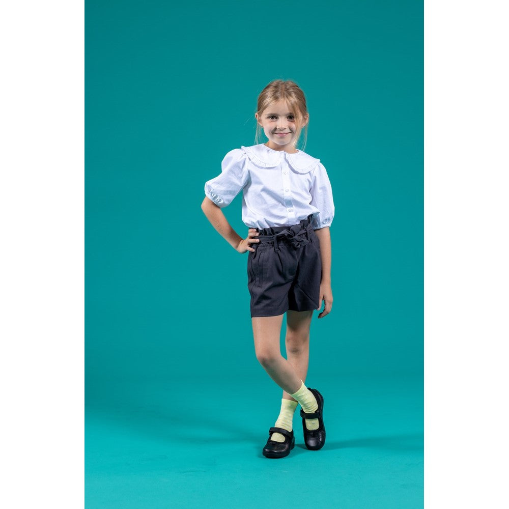 Girls BTS FLFR Black Hush Puppies Cindy Junior School Shoe