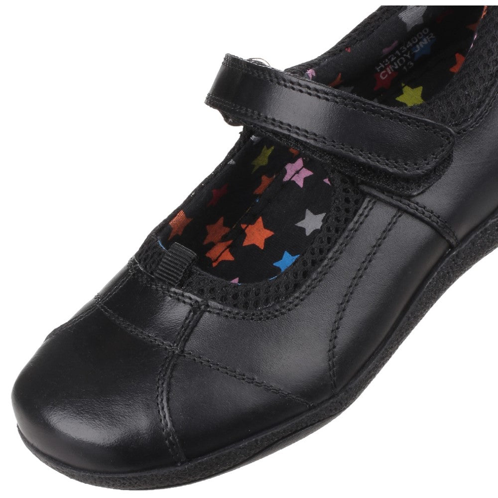 Girls BTS FLFR Black Hush Puppies Cindy Senior School Shoe