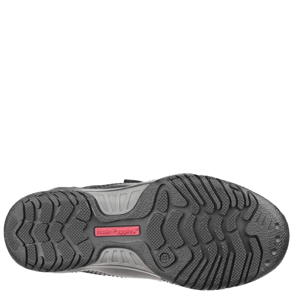 Boys BTS FLFR Black Hush Puppies Jezza Junior School Shoe