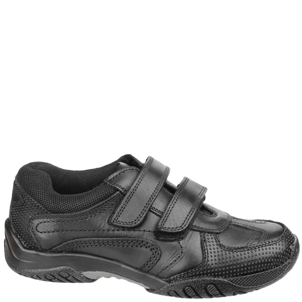 Boys BTS FLFR Black Hush Puppies Jezza Junior School Shoe