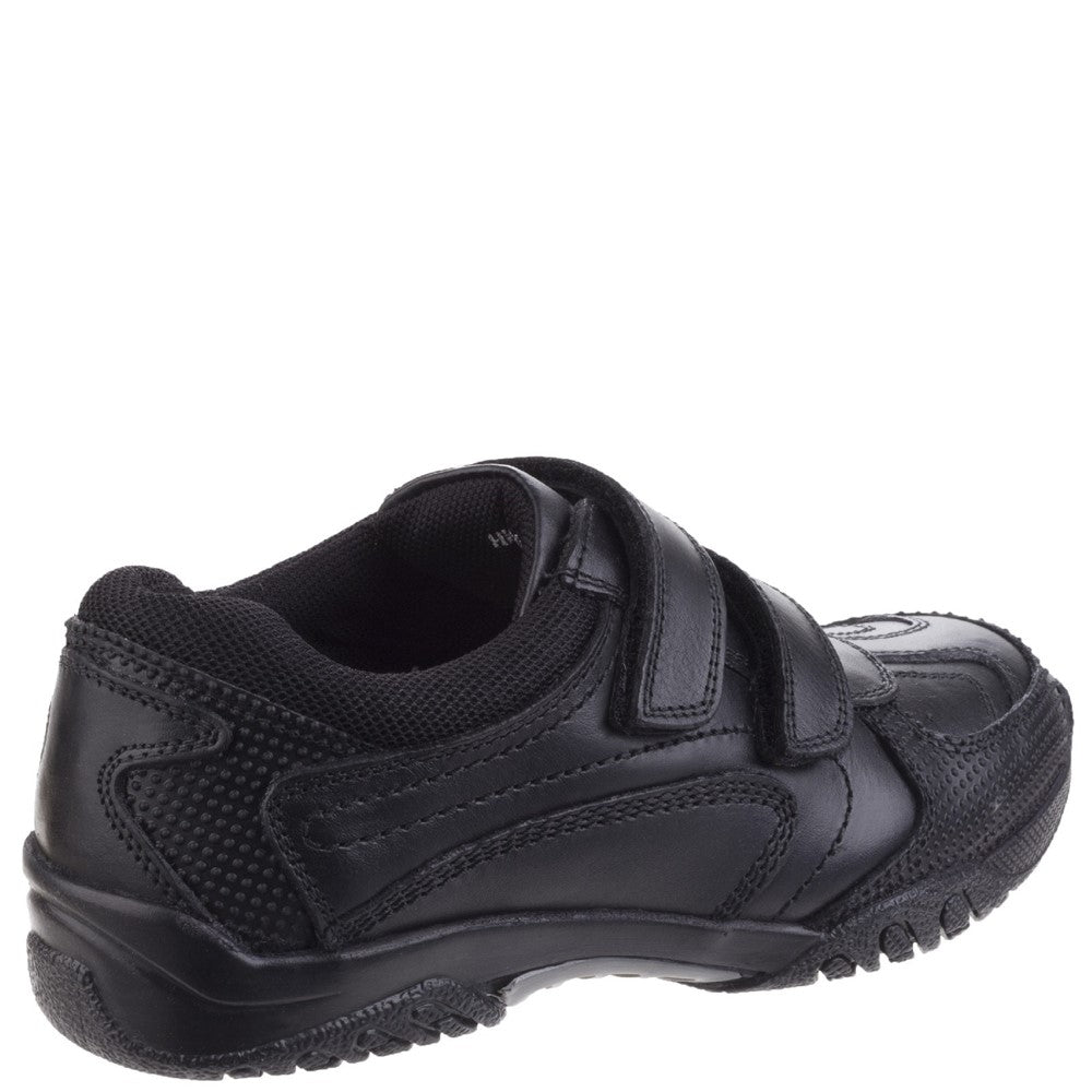 Boys BTS FLFR Black Hush Puppies Jezza Senior School Shoe