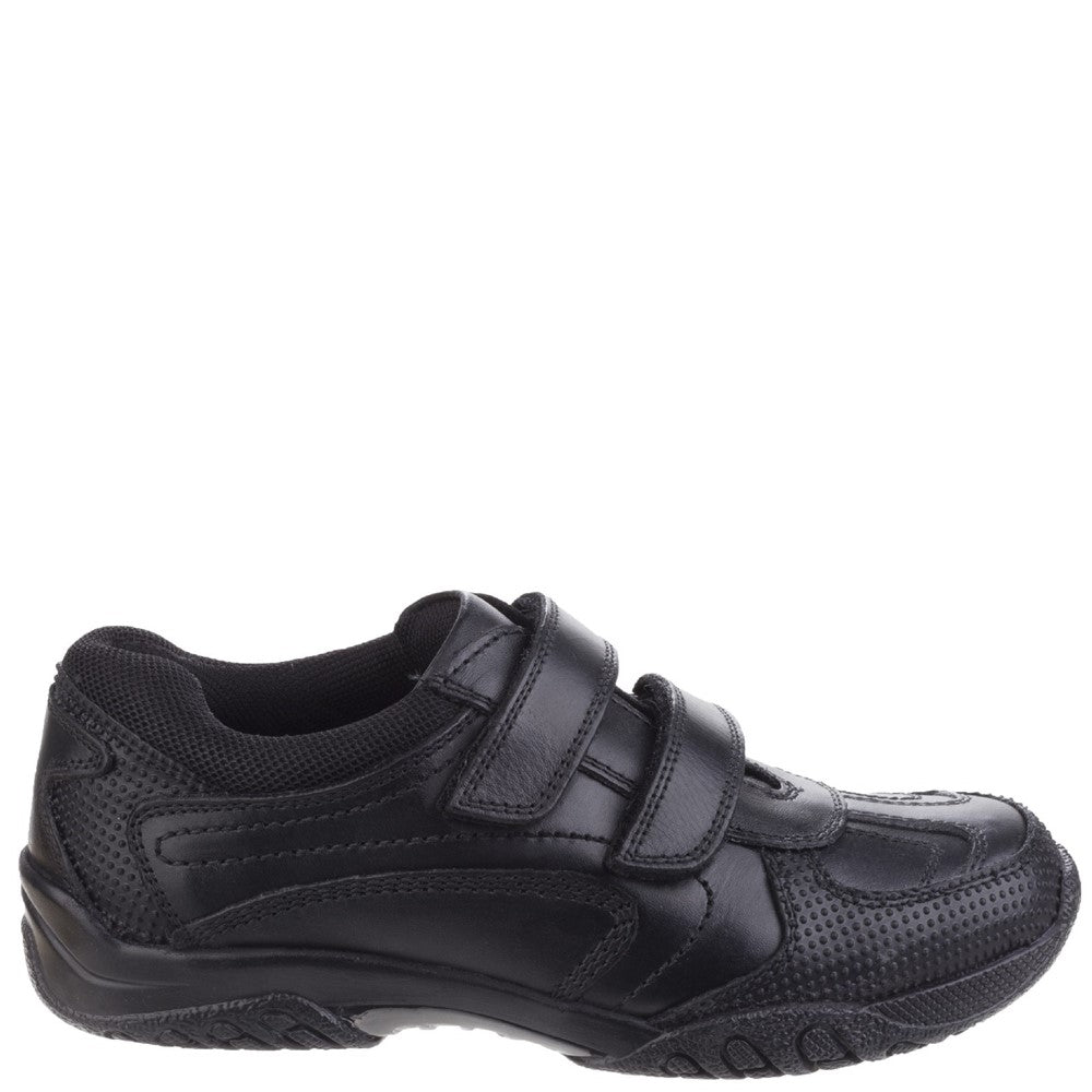 Boys BTS FLFR Black Hush Puppies Jezza Senior School Shoe