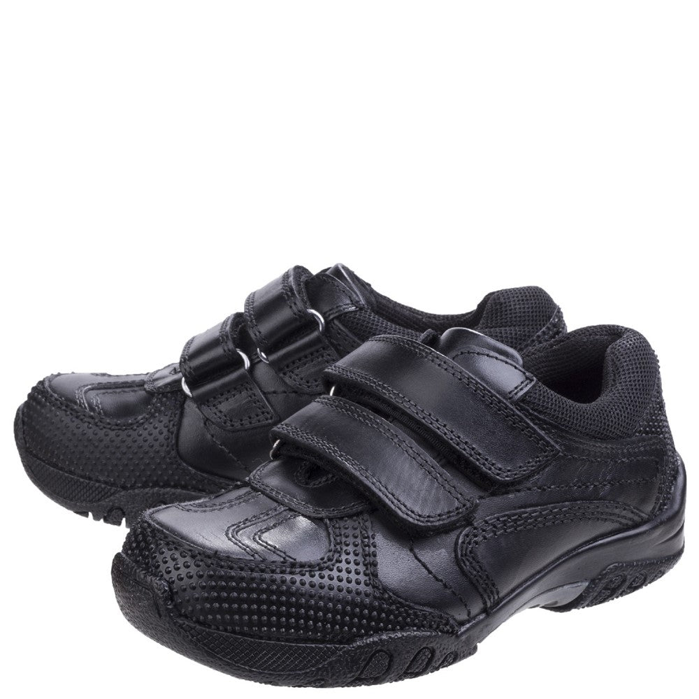 Boys BTS FLFR Black Hush Puppies Jezza Senior School Shoe