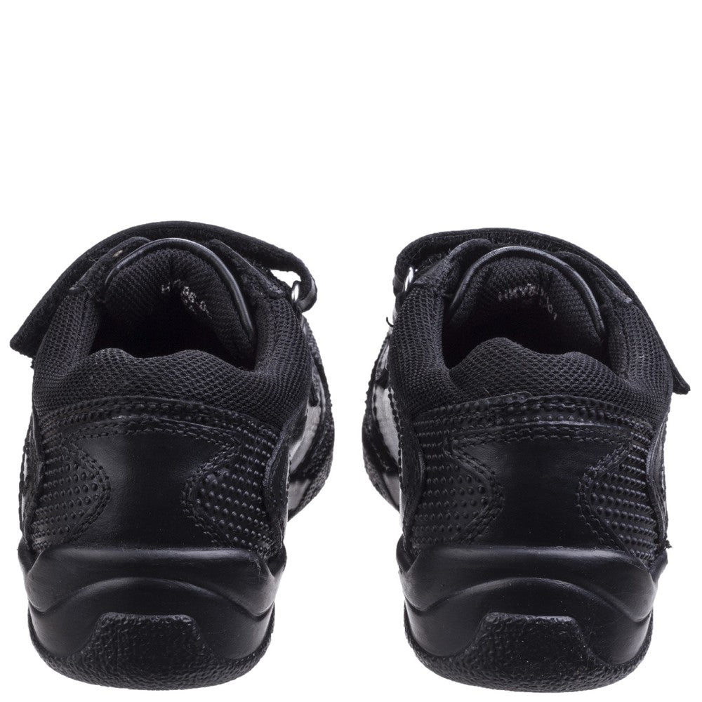 Boys BTS FLFR Black Hush Puppies Jezza Senior School Shoe