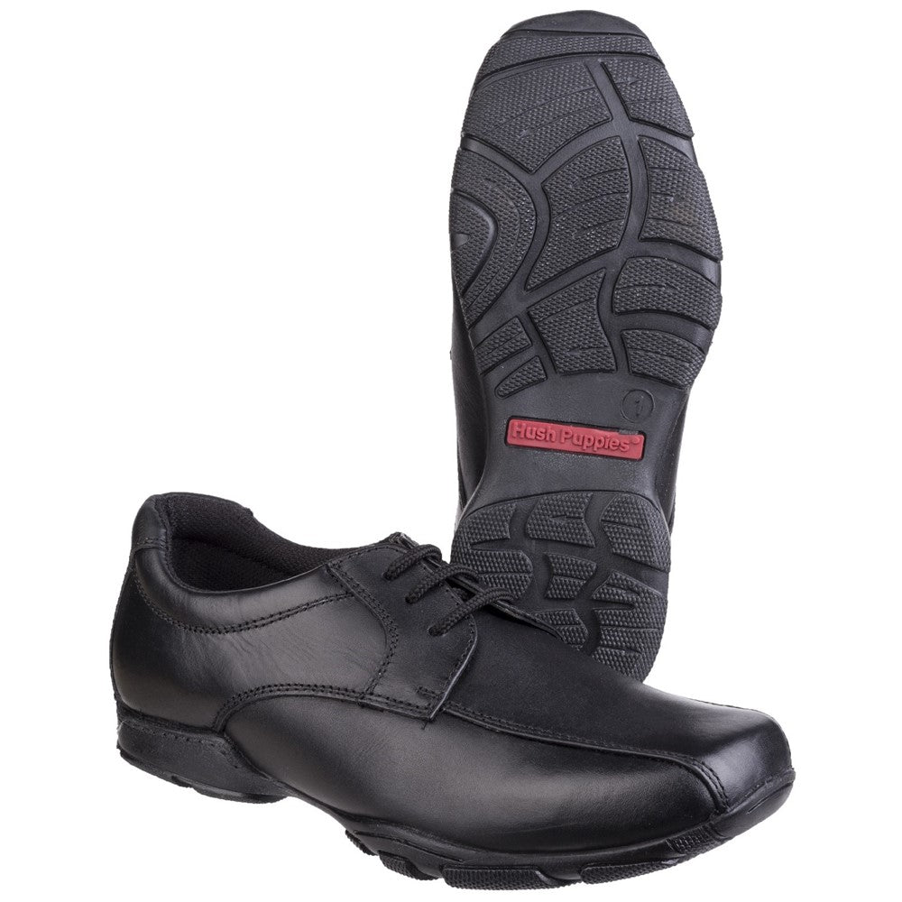 Boys BTS FLFR Black Hush Puppies Vincente Senior School Shoe