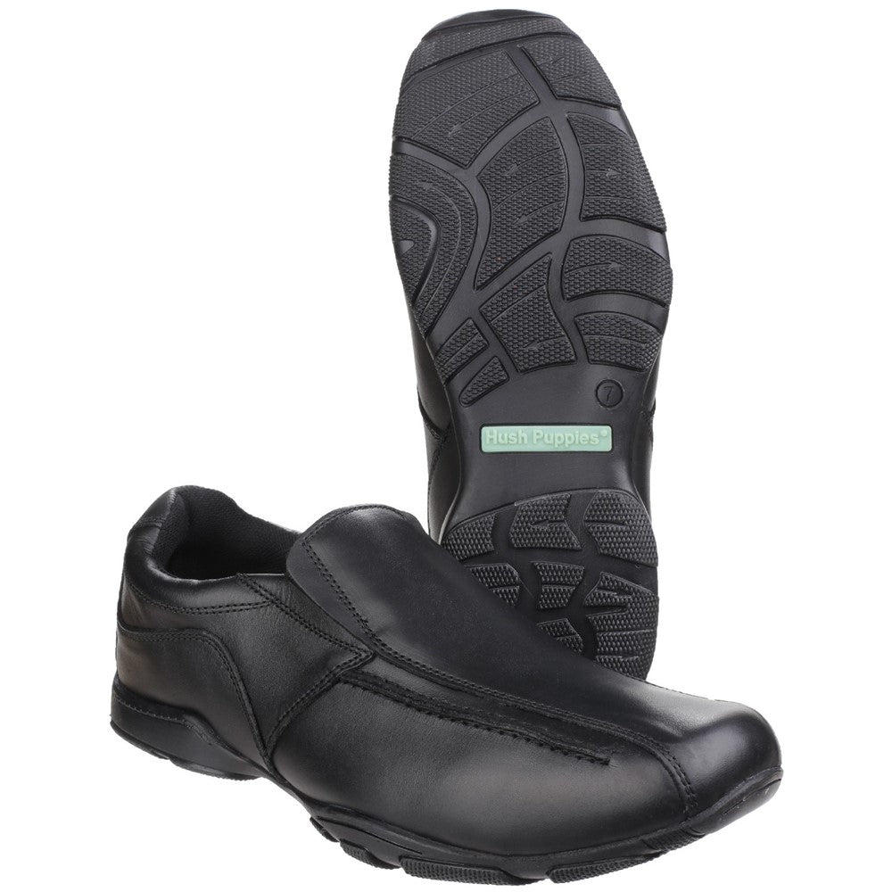 Boys BTS FLFR Black Hush Puppies Bespoke Senior School Shoe