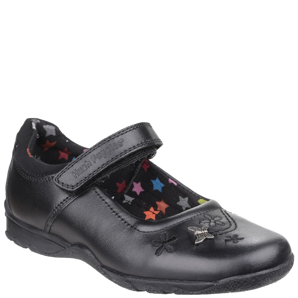 Girls BTS FLFR Black Hush Puppies Clare Senior School Shoe