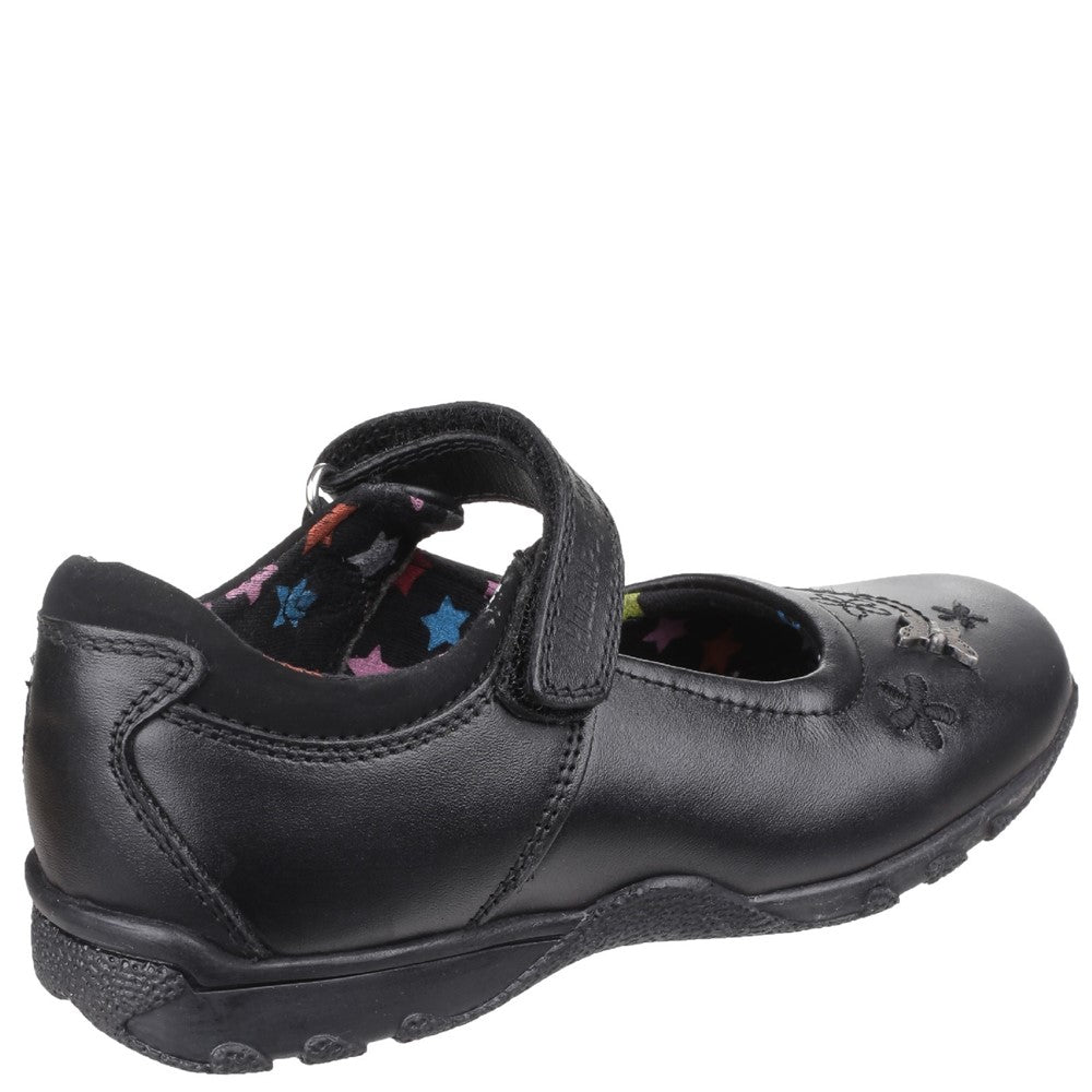Girls BTS FLFR Black Hush Puppies Clare Senior School Shoe