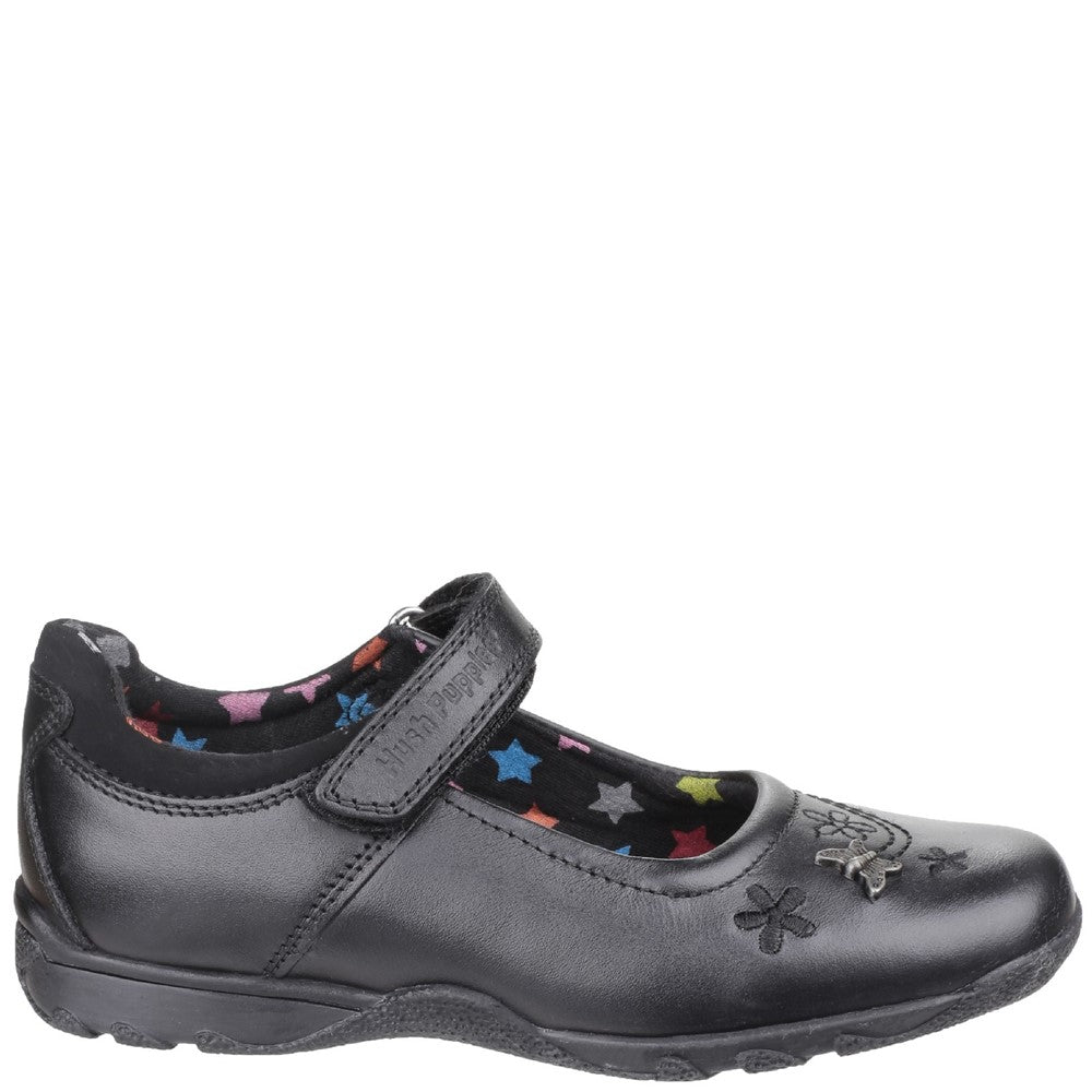 Girls BTS FLFR Black Hush Puppies Clare Senior School Shoe