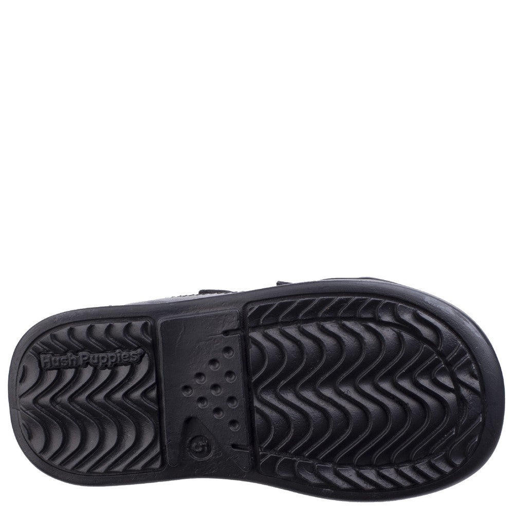 Boys BTS FLFR Black Hush Puppies Liam Infant School Shoe