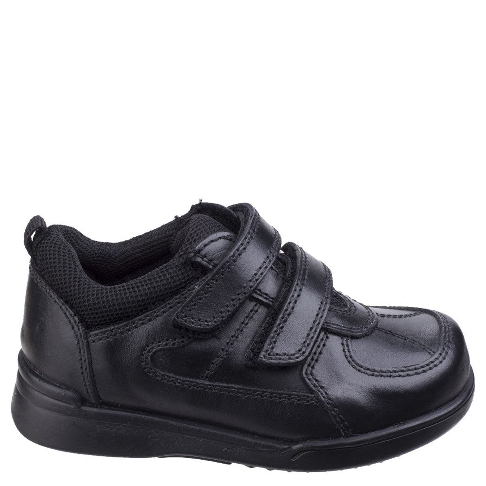 Boys BTS FLFR Black Hush Puppies Liam Infant School Shoe
