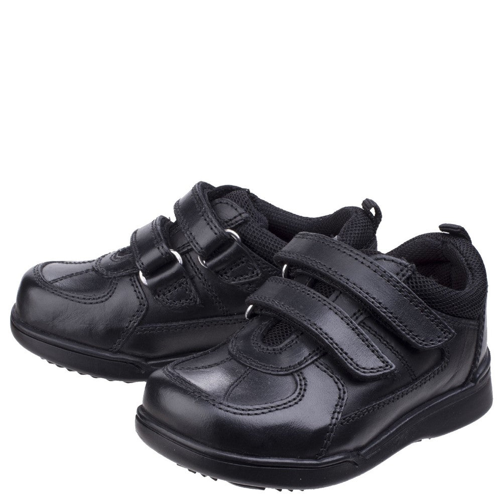 Boys BTS FLFR Black Hush Puppies Liam Infant School Shoe