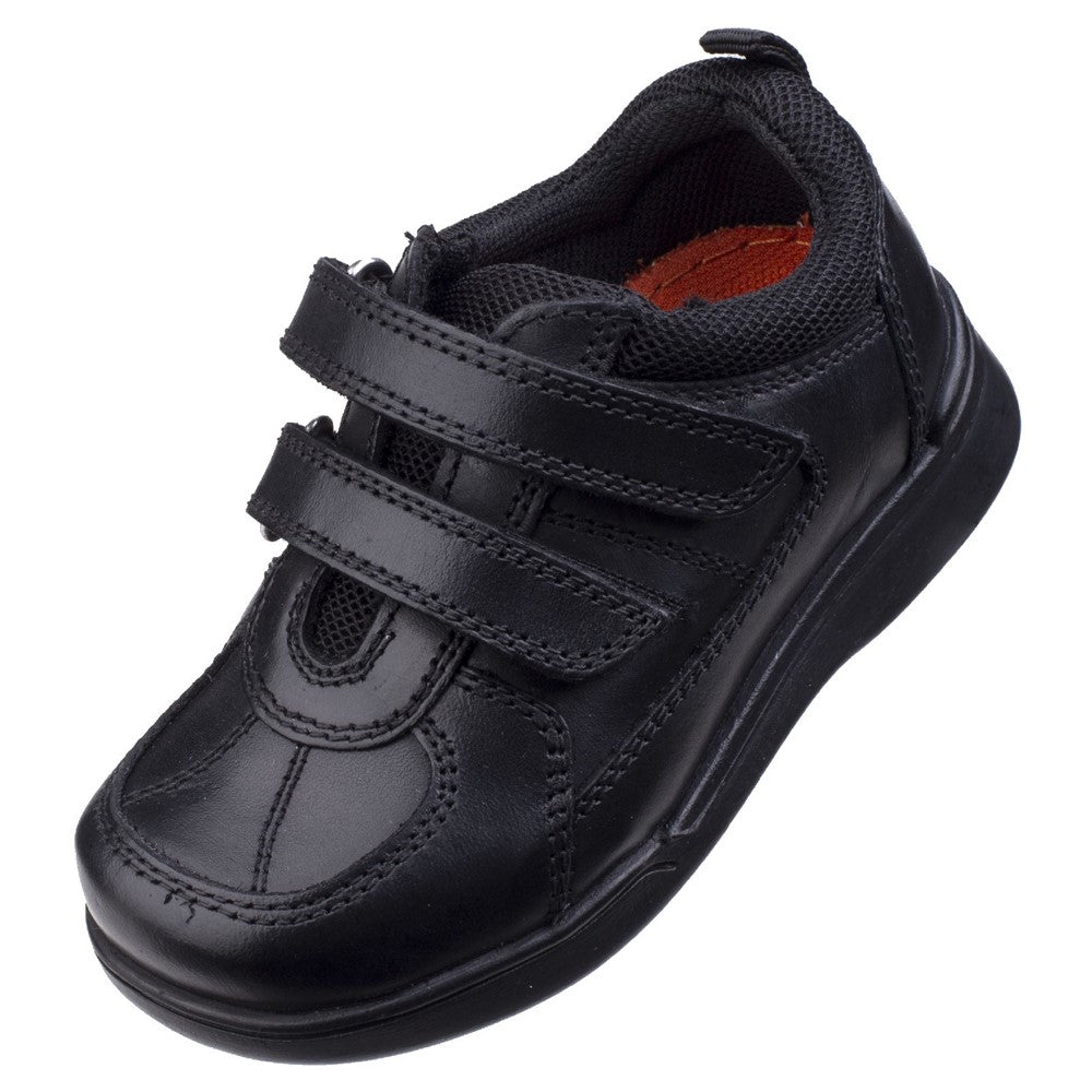 Boys BTS FLFR Black Hush Puppies Liam Infant School Shoe