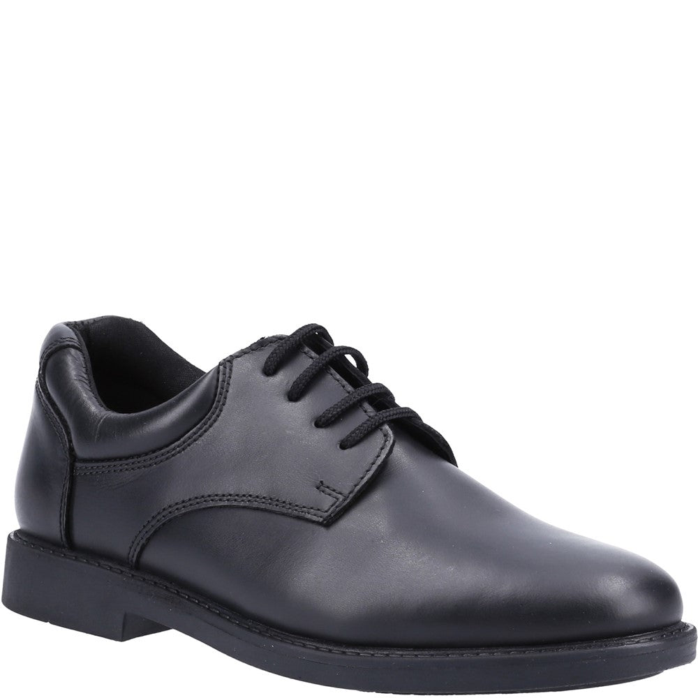 Boys BTS FLFR Black Hush Puppies Tim Junior School Shoe