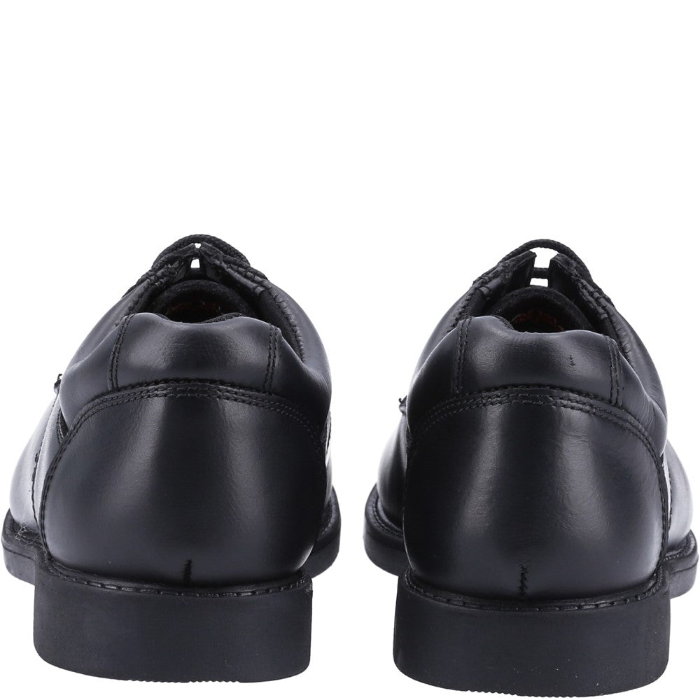 Boys BTS FLFR Black Hush Puppies Tim Junior School Shoe