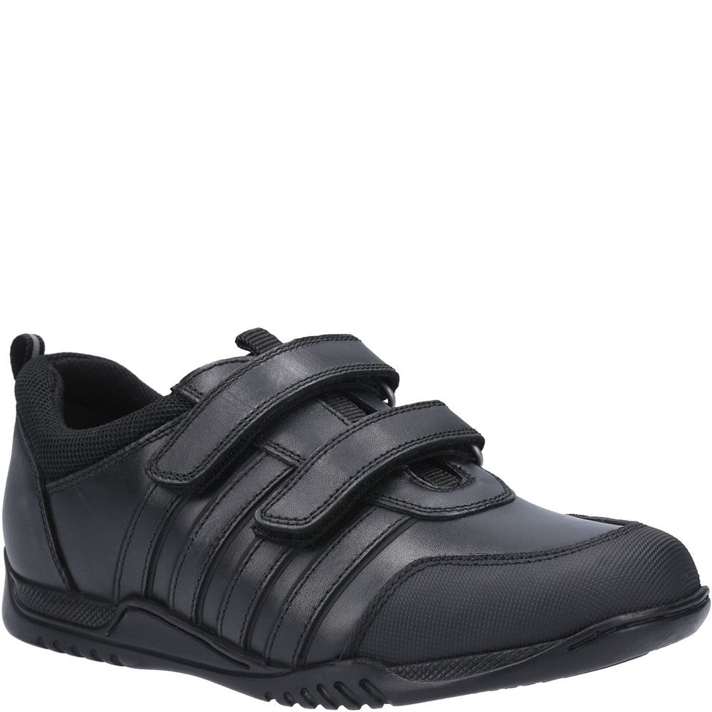Boys BTS FLFR Black Hush Puppies Josh Junior School Shoe