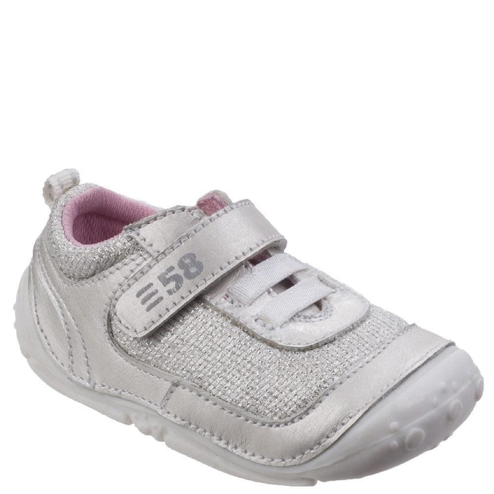 GIRLS SUMMER Silver Hush Puppies Livvy Touch Fastening Shoe