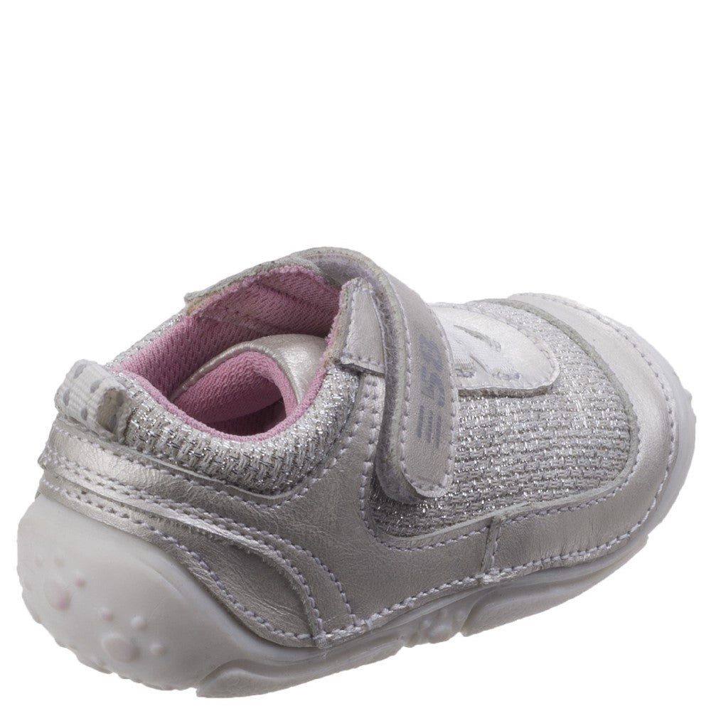GIRLS SUMMER Silver Hush Puppies Livvy Touch Fastening Shoe