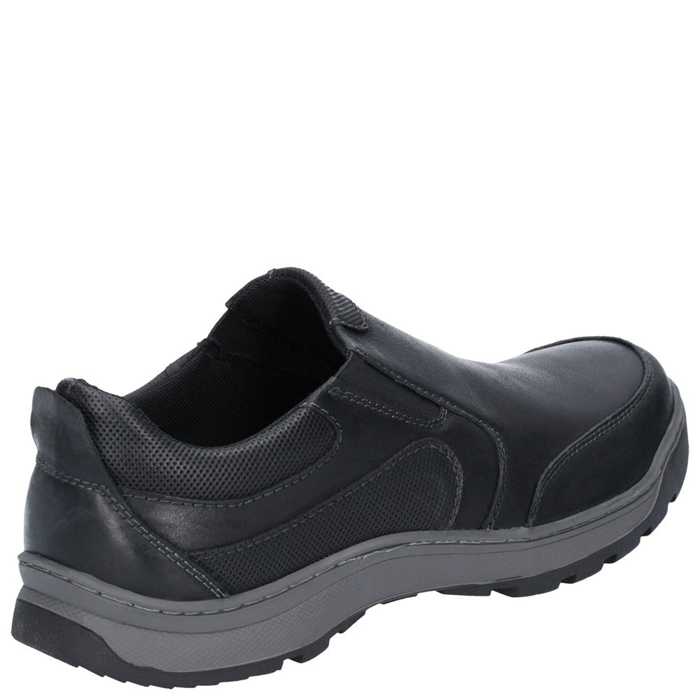 Mens Classic Slip On Shoes Black Hush Puppies Jasper Trainer