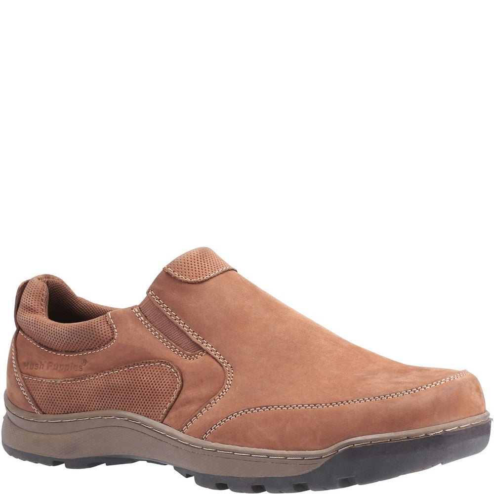 Mens Classic Slip On Shoes Tan Hush Puppies Jasper Trainer