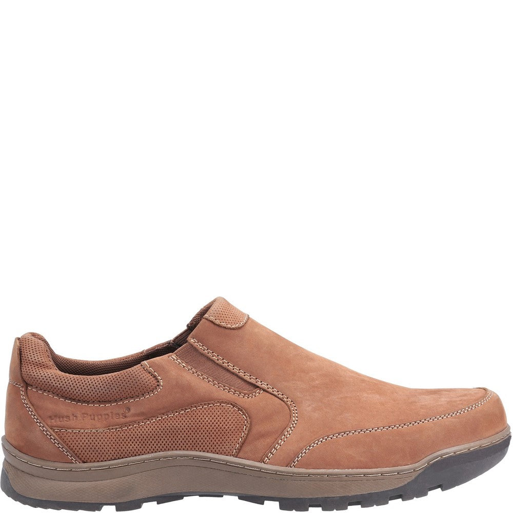Mens Classic Slip On Shoes Tan Hush Puppies Jasper Trainer