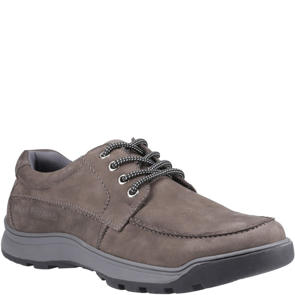 Mens Classic Lace Shoes Grey Nubuck Hush Puppies Tucker Lace Shoe
