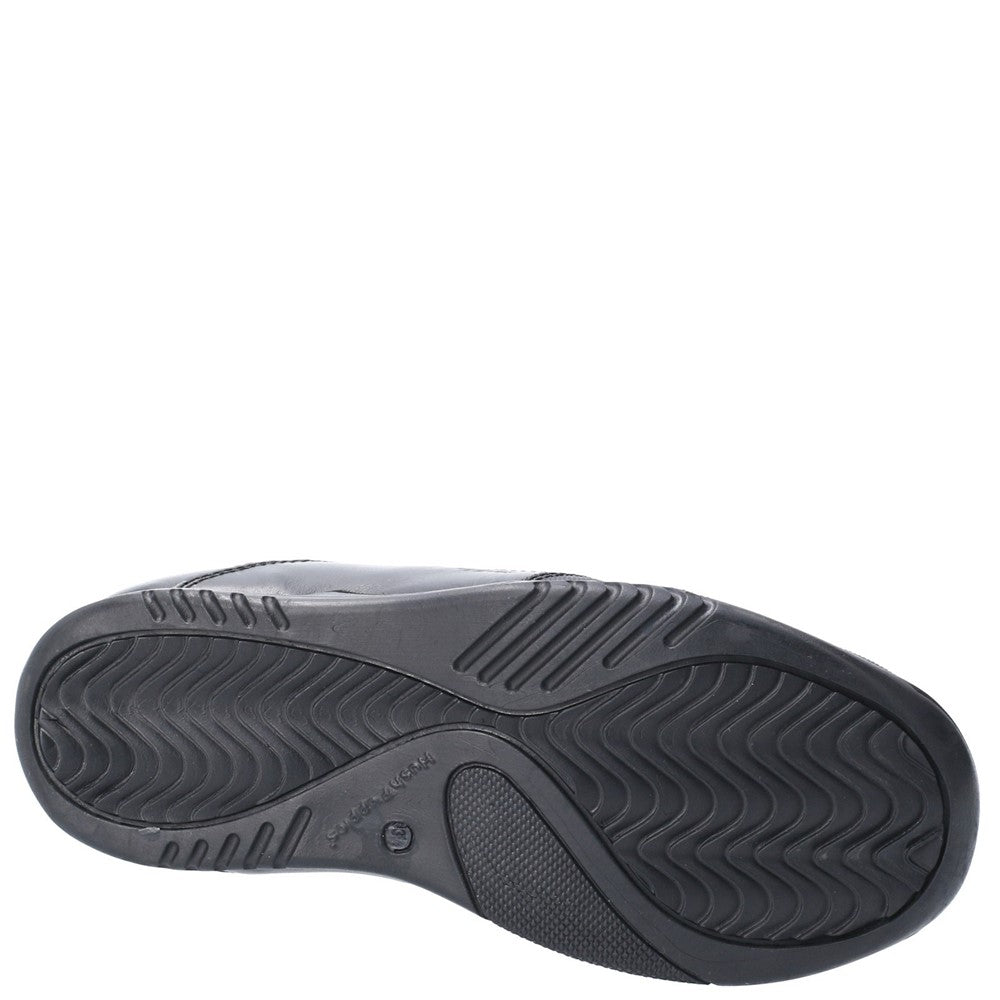 Boys BTS FLFR Black Hush Puppies Dexter Junior School Shoe